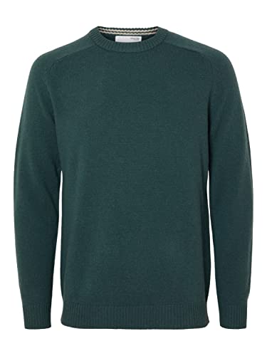 SELETED HOMME Herren SLHNEWCOBAN Lambs Wool Crew Neck W NOOS Strickpullover, Green Gables/Detail:Kelp, Large von SELECTED FEMME