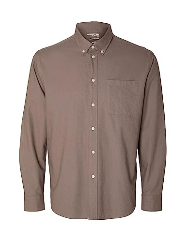 SELETED HOMME Herren SLHREGRICK-OX Shirt LS NOOS Hemd, Twilight Mauve/Detail:Peppercorn, L von SELETED HOMME