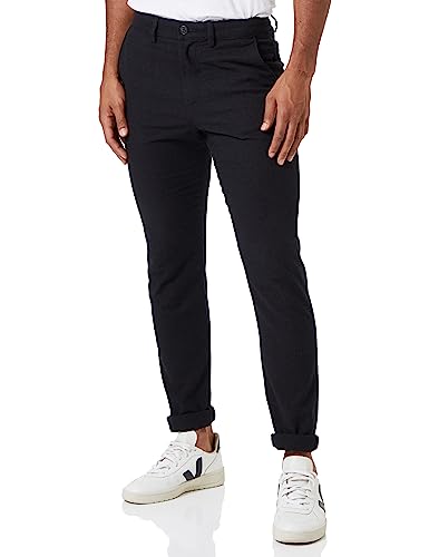 SELETED HOMME Herren SLHSLIM-Miles 175 Brushed Pants W NOOS Hose, Black/Detail:Structure, 30W x 30L von SELETED HOMME