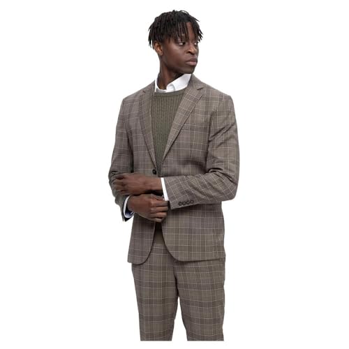 SELETED HOMME Herren SLHSLIM-Neil Brown Check BLZ B NOOS Sakko, Chinchilla/Checks:Light Blue, 48 von SELECTED HOMME