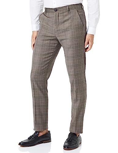 SELETED HOMME Herren SLHSLIM-Neil Brown Check TRS B NOOS Hose, Chinchilla/Checks:Light Blue, 60 von SELETED HOMME