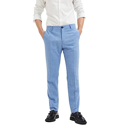 SELETED HOMME Herren SLHSLIM-Oasis Linen TRS NOOS Anzughose, Light Blue, 40 von SELECTED HOMME