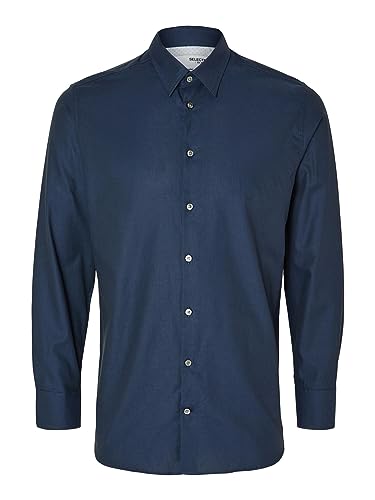 SELETED HOMME Herren SLHSLIMSOHO-Detail Shirt LS NOOS Hemd, Navy Blazer, XL von SELECTED HOMME