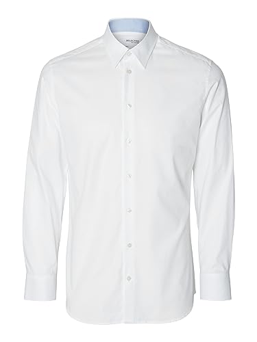 SELETED HOMME Herren SLHSLIMSOHO-Detail Shirt LS NOOS Hemd, White, L von SELECTED FEMME