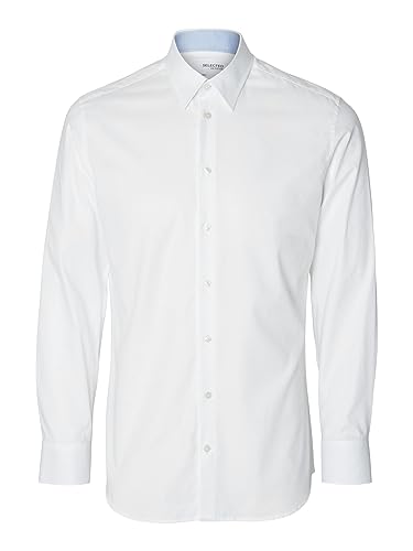 SELETED HOMME Herren SLHSLIMSOHO-Detail Shirt LS NOOS Hemd, White, S von SELECTED HOMME