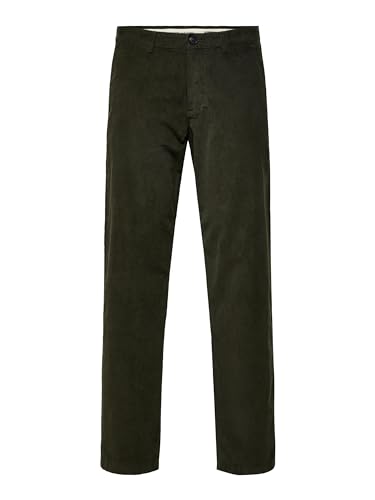 SELETED HOMME Herren SLHSTRAIGHT-Miles 196 Cord Pants W NOOS Hose, Forest Night, 32W/ x 32L von SELECTED FEMME