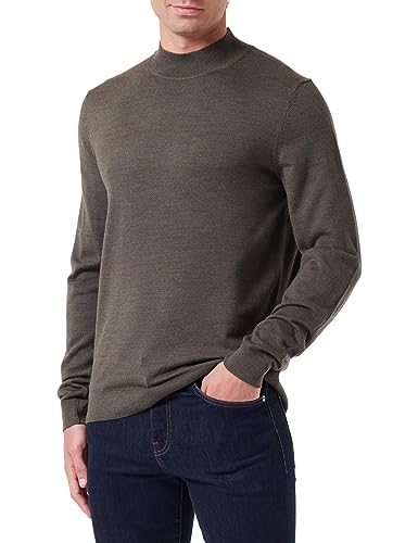 SELETED HOMME Herren SLHTOWN Merino Coolmax Knit Mock B NOOS Pullover, Forest Night/Detail:Melange, Medium von SELETED HOMME