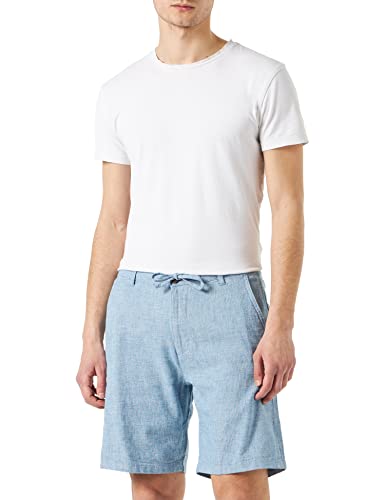 SELETED HOMME Herren Slhregular-Brody Linen Shorts Noos Leinenhose, Deep Water/Detail:Mixed W. Oatmeal, S EU von SELETED HOMME