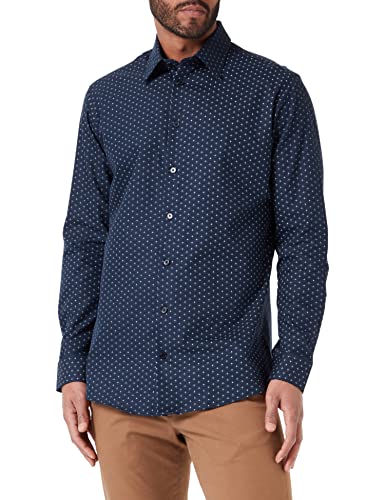 SELETED HOMME Herren Slhslimsoho-ethan-aop Shirt Ls B Noos Hemd, Sky Captain/Aop:aop, M EU von SELETED HOMME