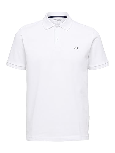 SELETED HOMME Men's SLHDANTE SS Polo W NOOS T-Shirt, Bright White, XXL von SELETED HOMME