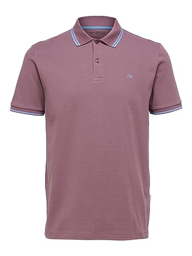 SELETED HOMME Men's SLHDANTE Sport SS Polo W NOOS T-Shirt, Rose Brown, S von SELETED HOMME