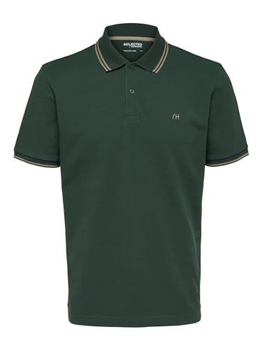 SELETED HOMME Men's SLHDANTE Sport SS Polo W NOOS T-Shirt, Trekking Green, M von SELECTED HOMME