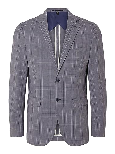 SELETED HOMME Men's SLHSLIM-Elon MD CHK BLZ Flex B NOOS Blazer, Insignia Blue/Checks:Check, 110 von SELETED HOMME