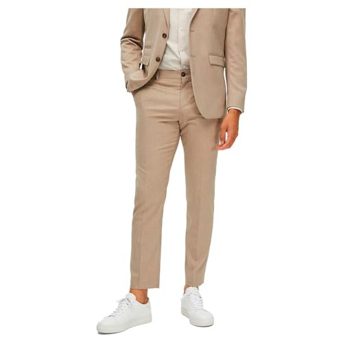 SELETED HOMME Men's SLHSLIM-Neil TRS B NOOS Anzughose, Sand, 54 von SELETED HOMME