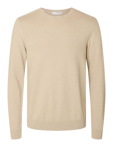 SELETED HOMME Herren Slhberg Crew Neck Noos Strickpullover, Oatmeal/Detail:Melange, XXL EU von SELETED HOMME