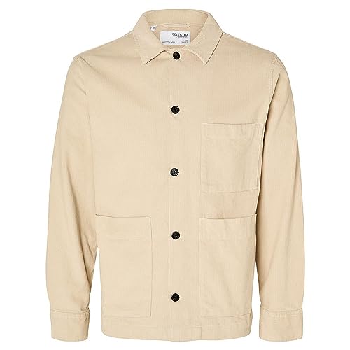 SELETED HOMME Herren Slhloosetony-Cord Overshirt Noos Cordhemd, Beige, M EU von SELECTED FEMME