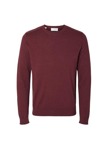 Selected Homme Herren Slhberg Crew Neck Noos Strickpullover, Syrah, XXL EU von SELETED HOMME