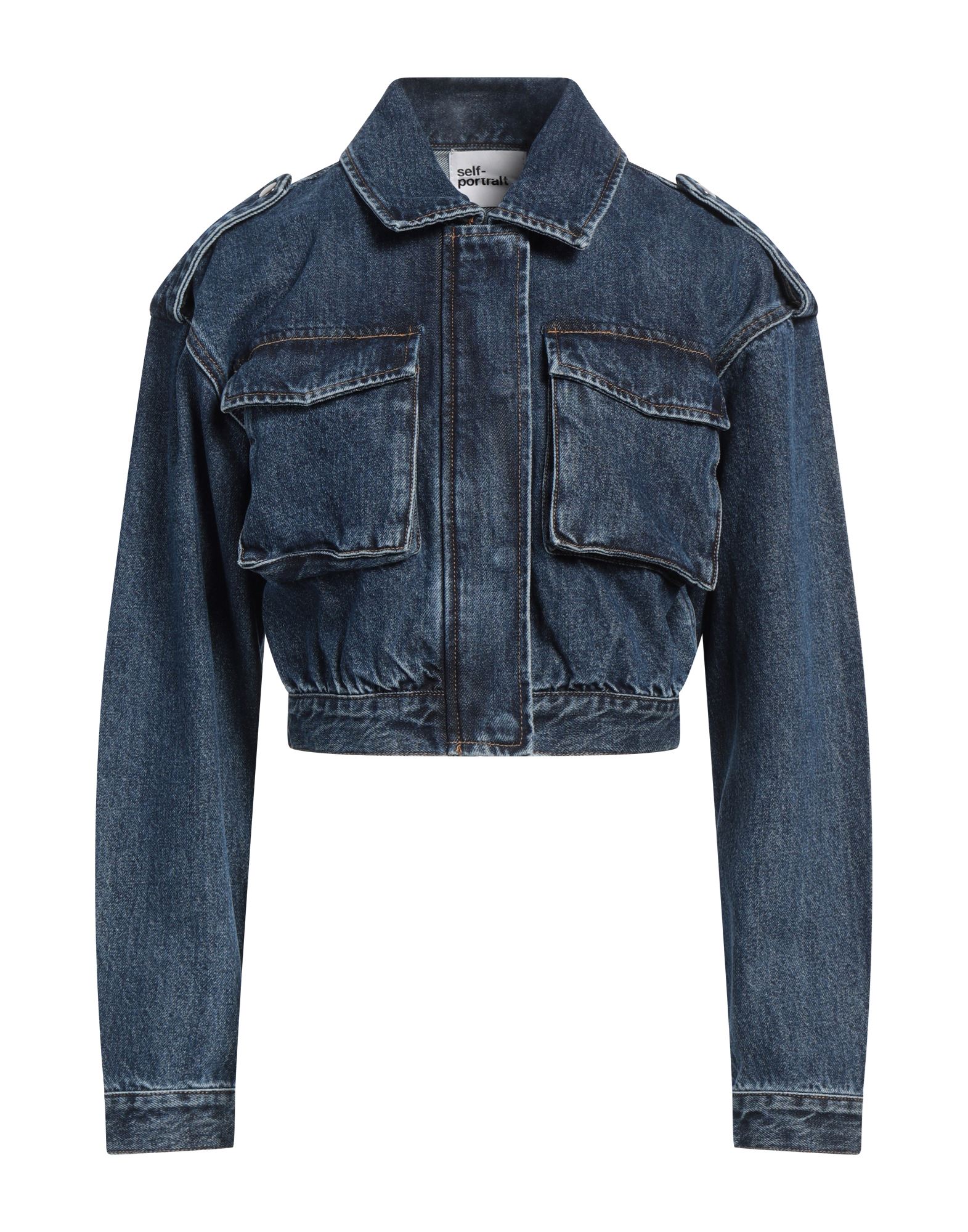 SELF-PORTRAIT Jeansjacke/-mantel Damen Blau von SELF-PORTRAIT