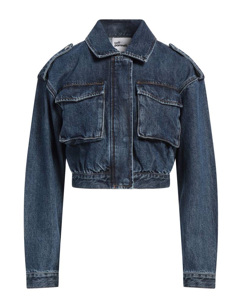SELF-PORTRAIT Jeansjacke/-mantel Damen Blau von SELF-PORTRAIT
