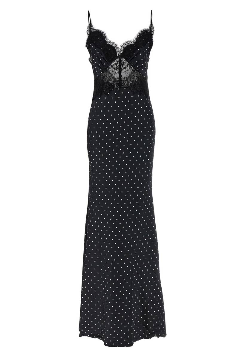SELF PORTRAIT Kleid "Polka Dot Satin Lace Maxi" von SELF PORTRAIT