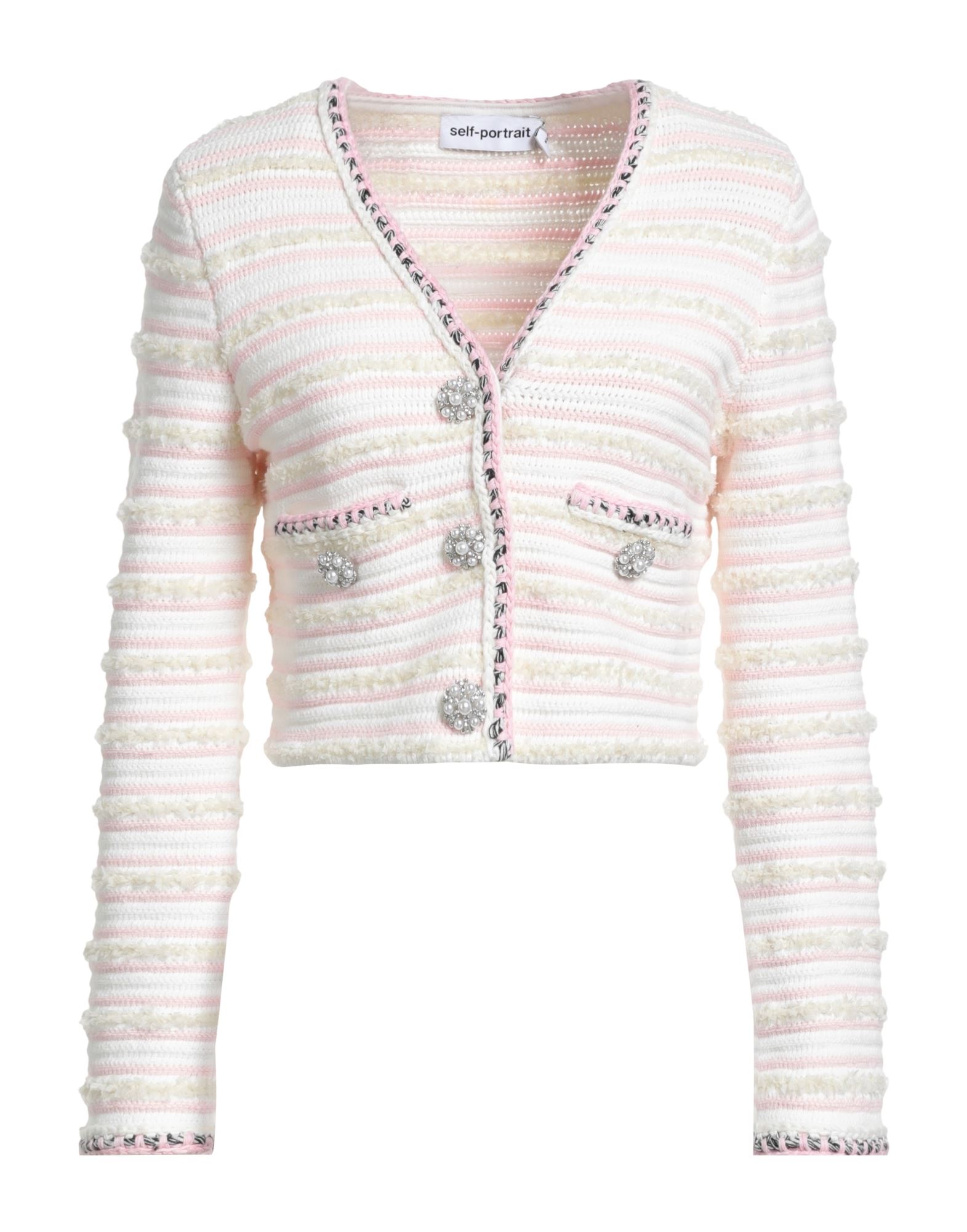 SELF-PORTRAIT Strickjacke Damen Weiß von SELF-PORTRAIT