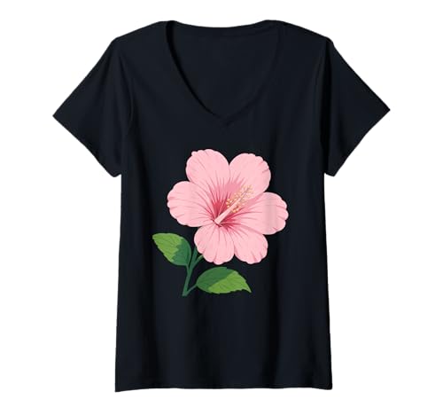 Damen Tropische Blume von SELFE TEES T-Shirt mit V-Ausschnitt Damen Tropische Blume von SELFE TEES T-Shirt mit V-Ausschnitt von SELFE TEES