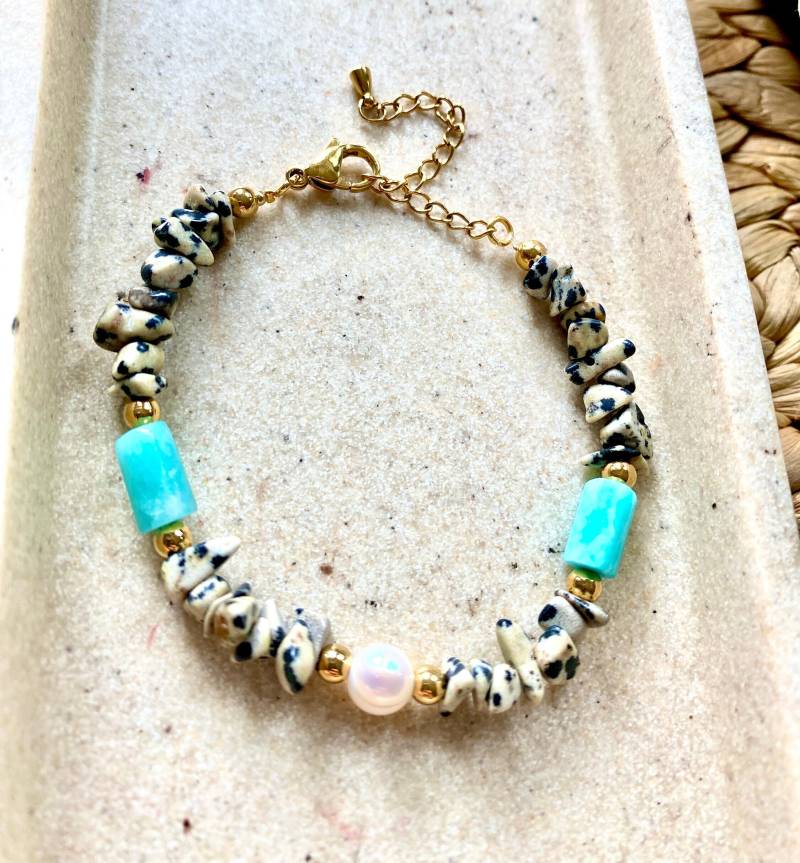 Armband Amelia Aus Vergoldetem Edelstahl Und Edelsteinen von SELFLOVEDE