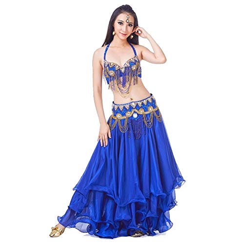 SELICO Bauchtanz-Set Bauchtanz Performance Kostüm Set Bauchtanz Performance Set Bauchtanz, Blau, 34 von SELICO