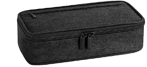 SELLORIA Federmäppchen aus Segeltuch mit Reißverschluss, Federmäppchen für Damen und Herren, Marker, tragbares Schreibwaren-Federmäppchen für Büro, Schwarz, Schwarz , Modern SELLORIA Federmäppchen aus Segeltuch mit Reißverschluss, Federmäppchen für Damen und Herren, Marker, tragbares Schreibwaren-Federmäppchen für Büro, Schwarz, Schwarz , Modern von SELLORIA