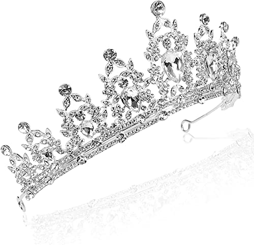 SELUXU Strass Kristall Hochzeit Diadem Krone Kamm Prinzessin Pageant Krone Silber für Hochzeit Proms Prinzessin Party Geburtstag Crown, Kristall von SELUXU