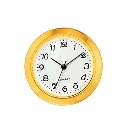 SELVA Mini-Einsteckwerk, Quarz, Lünette 30,5 mm, weißes Zifferblatt, Metallgehäuse, Farbe:arabisch/Gold von SELVA