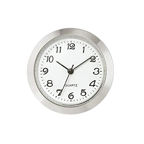 SELVA Mini-Einsteckwerk, Quarz, Lünette 30,5 mm, weißes Zifferblatt, Metallgehäuse, Farbe:arabisch/Silber von SELVA