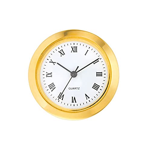 SELVA Mini-Einsteckwerk, Quarz, Lünette 30,5 mm, weißes Zifferblatt, Metallgehäuse, Farbe:römisch/Gold von SELVA