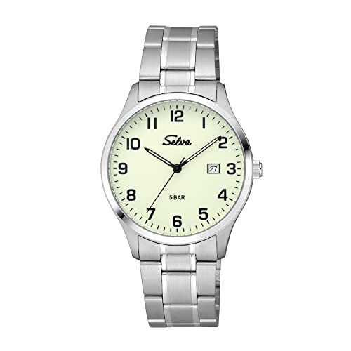 SELVA Herren-Armbanduhr, Quarz, Edelstahlgehäuse, Edelstahlarmband, Faltschließe, 5 bar SELVA Herren-Armbanduhr, Quarz, Edelstahlgehäuse, Edelstahlarmband, Faltschließe, 5 bar von SELVA