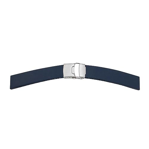 SELVA Uhrenarmband mit Faltschließe, aus Kautschuk, Ersatzband, für Herren, Größe:20 mm, Farbe:Blau SELVA Uhrenarmband mit Faltschließe, aus Kautschuk, Ersatzband, für Herren, Größe:20 mm, Farbe:Blau von SELVA