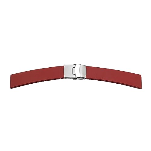 SELVA Uhrenarmband mit Faltschließe, aus Kautschuk, Ersatzband, für Herren, Größe:20 mm, Farbe:Rot SELVA Uhrenarmband mit Faltschließe, aus Kautschuk, Ersatzband, für Herren, Größe:20 mm, Farbe:Rot von SELVA