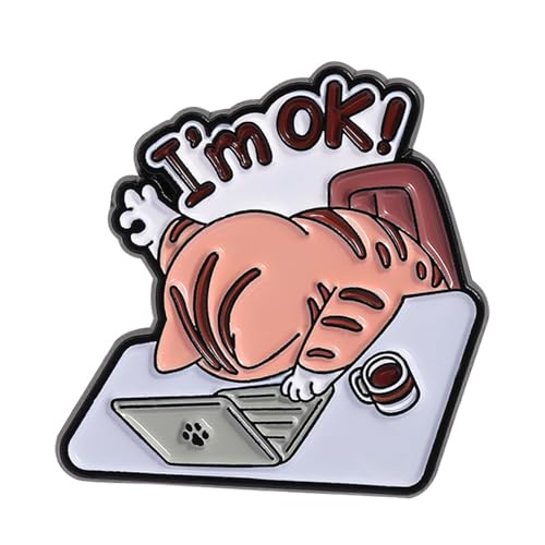 1. Wurgende Brosche Legierung Metall Schmuck Für Freizeitkleidung Jacken & Ideen Mode Katzen Emaille von SELVFZ