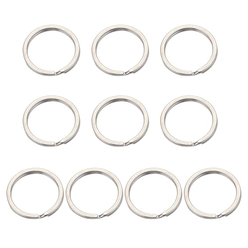 10 Stücke Edelstahl Schlüsselkreis Metall Runde Keyring Bifurcated Key O Ringe Für Heimbüro Schlüsselzubehör von SELVFZ