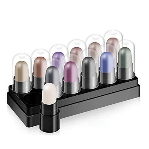 12 Farben Glitzer Schimmer Lidschatten Stift Highlight Wasserdichte Lang Anhaltende Make Up Professionelle Kosmetische Lidschatten Glitzer Lidschattenstifte Set von SELVFZ