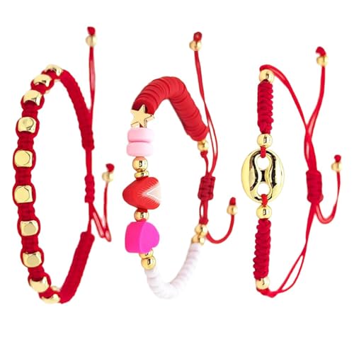 3 Stücke Modische Handgefertigtes Böhmisches Armband Accessoire Mit Einzigartigen Schweineherlen Und Farbenfrohen Ton Frucht Tonarmband von SELVFZ