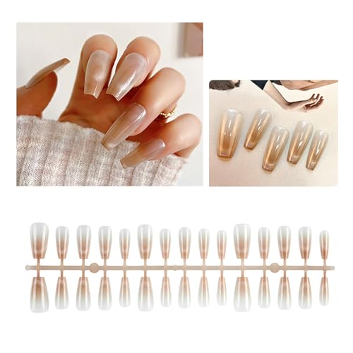 30pcs Presse Nägeln Sarge Französische Gefälschte Nägel Ablauf Acrylnägel Glänzende Falsche Nägel Für Frauen Mädchen von SELVFZ
