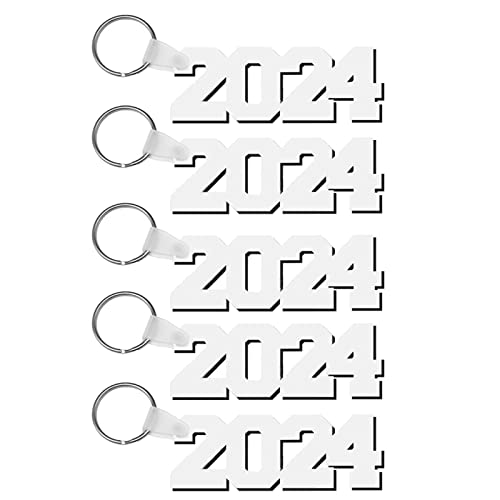 5 Stücke Blankschlüsselringe Schlüsselbund Sublimation Produkte Jahr Zahlenform Druckbare Blanks Schlüsselbundlegiermaterial von SELVFZ
