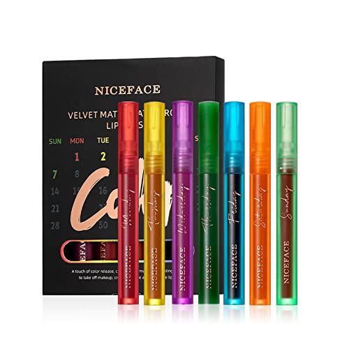 7pcs Flüssiger Lippenstift Set Lippenfärbung Make Up Langlebige Wasserdichte Matte Lippenstifte Lippensets Für Frauen Girls Wasserdichte Lipgloss Den Ganzen Lang Anhaltend Anhaltend von SELVFZ