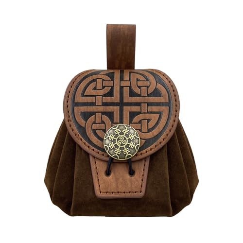 Alte Styles Gürtelbeutel Geprägte Münzbrennbeutel Side Pack PU Ledermünze Geldbeutel Mittelalterlicher Tailentasche Würfel Bag Taillenpackung Alte Styles Gürtelbeutel Geprägte Münzbrennbeutel Side Pack PU Ledermünze Geldbeutel Mittelalterlicher Tailentasche Würfel Bag Taillenpackung von SELVFZ