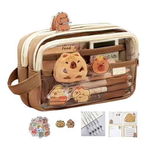 Bleistiftkoffer Mit Großer Kapazität Mit Aufkleber Cartoon Tierstifte Beutel Tasche Schöne Stiftbeutel Geschenk Für Studentenkoffer Schöne Capybara Pen Beutel Geschenk Für Schüler von SELVFZ