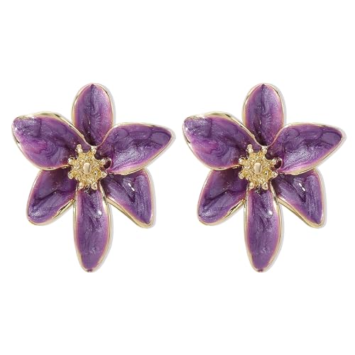 Blumenform Drop Öl Ohrringe Auffällige Blumenohrringe Ohrringe Elegante Partys Schmuck Für Frauen Mädchen von SELVFZ