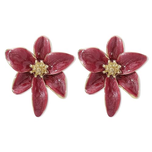 Blumenform Drop Öl Ohrringe Auffällige Blumenohrringe Ohrringe Elegante Partys Schmuck Für Frauen Mädchen von SELVFZ