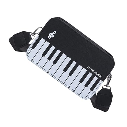 Damen Crossbody Tasche Mit Einzigartigen Klavier Designs PU Leder Umhängetaschen Stilvoller Satchel Geldbörse Für Den Täglichen Gebrauch Casual Reisetasche von SELVFZ