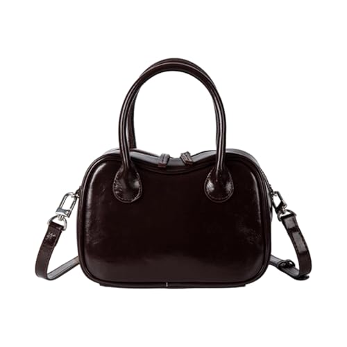 Damen PU Leder Bowling Tasche Mit Stilvollen Crossbody Taschen Mit Verstellbarem Gurtvraktion Für Einkäufe Und Reisen Frauen Umhängetasche von SELVFZ