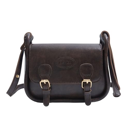 Damen Retro Umhängetasche Pendelbeutel PU Leder Crossbody Square Winter Messenger Stilvolle Handtasche Damen Schulter PU Leder Messenger Winter Crossbody Handtasche von SELVFZ